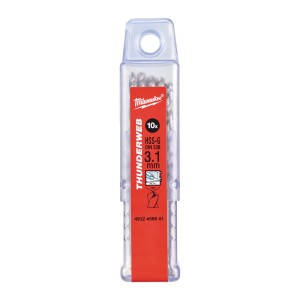 Свердло по металу THUNDERWEB HSS-G MILWAUKEE DIN338, діаметр 3,1х65х36мм, (10шт), пластикова коробка