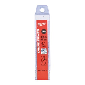 Свердло по металу THUNDERWEB HSS-G MILWAUKEE DIN338, діаметр 4,1х75х43мм, (10шт), пластикова коробка