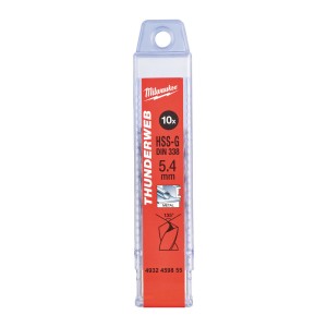 Свердло по металу THUNDERWEB HSS-G MILWAUKEE DIN338, діаметр 5,4х93х57мм, (10шт)