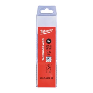 Свердло по металу THUNDERWEB HSS-G MILWAUKEE DIN338, діаметр 9,6х133х87мм, (5шт), пластикова коробка