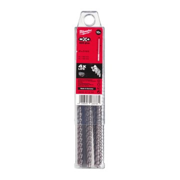 Бур SDS-PLUS MX4 MILWAUKEE, діаметр 5,0х165х100мм, (10шт), пластикова коробка