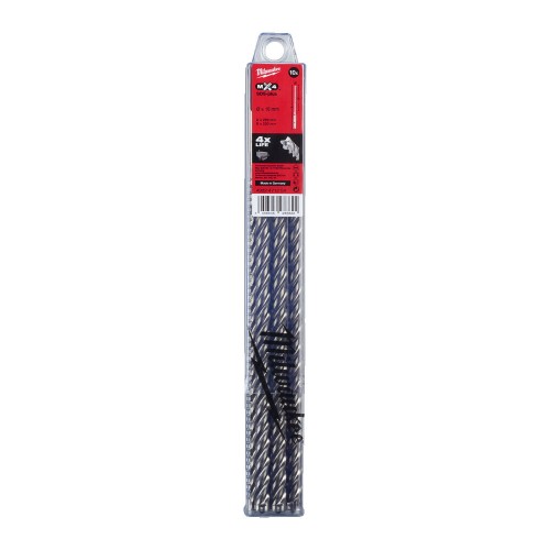 Бур SDS-PLUS MX4 MILWAUKEE, діаметр 10,0х265х200мм, (10шт), пластикова коробка