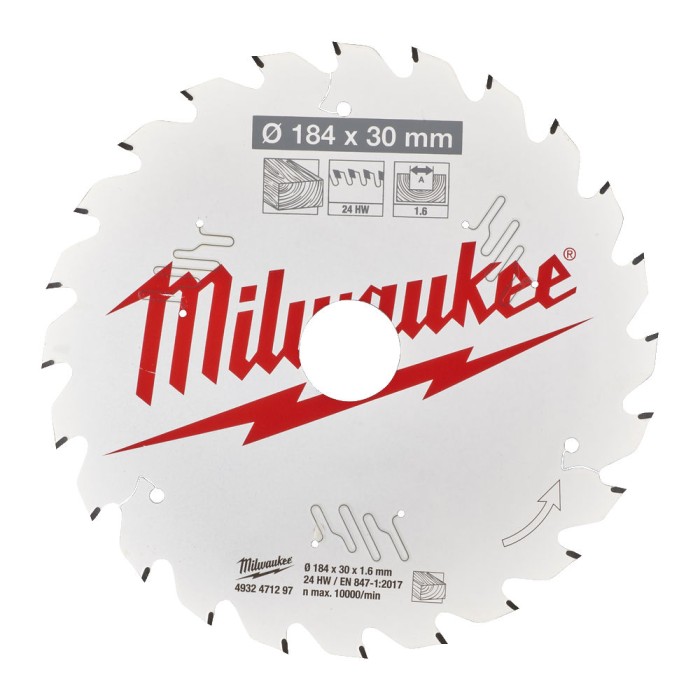 Диск пиляльний по дереву PFTE THIN KERF MILWAUKEE, діаметр 184х30х1,6мм, 24 зуб. Диск пиляльний по дереву PFTE THIN KERF MILWAUKEE, діаметр 184х30х1,6мм, 24 зуб.