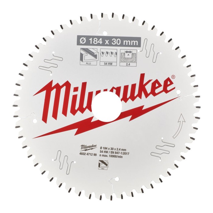 Диск пиляльний по алюмінію Alu PFTE MILWAUKEE, діаметр 184х30х2,4мм, 54 зуб. Диск пиляльний по алюмінію Alu PFTE MILWAUKEE, діаметр 184х30х2,4мм, 54 зуб.