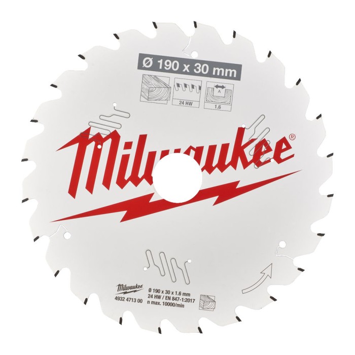 Диск пиляльний по дереву PFTE THIN KERF MILWAUKEE, діаметр 190х30х1,6мм, 16 зуб. Диск пиляльний по дереву PFTE THIN KERF MILWAUKEE, діаметр 190х30х1,6мм, 16 зуб.