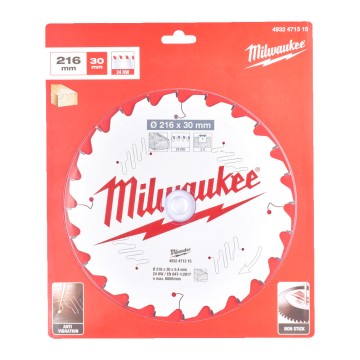 Диск пиляльний по дереву для торцювальних пил PFTE MILWAUKEE, діаметр 216х30х2,4мм, 24 зуб.