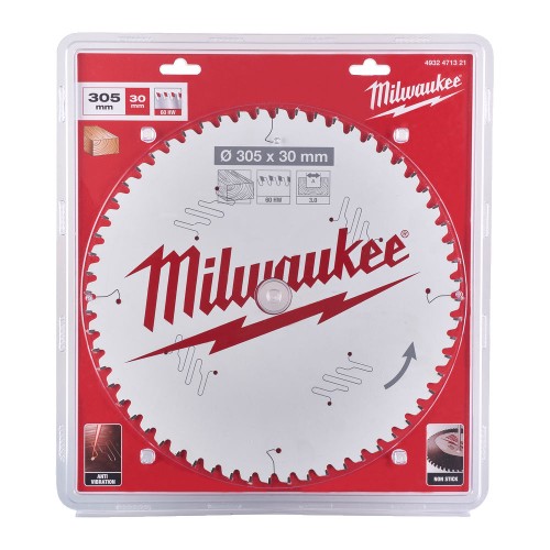 Диск пиляльний по дереву для торцювальних пил PFTE MILWAUKEE, діаметр 305х30х3,0мм, 60 зуб.