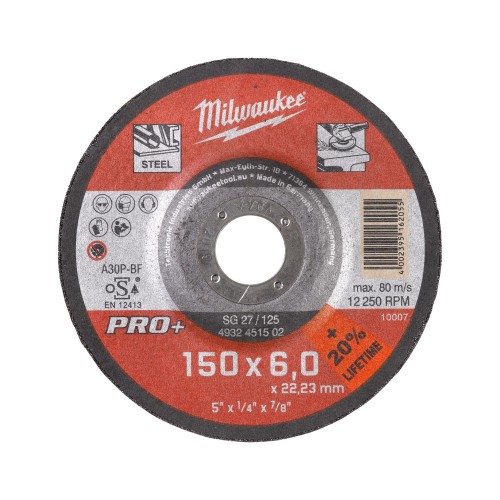 Диск зачистний по металу MILWAUKEE, SG 27/150х6 PRO+, діаметр 150мм