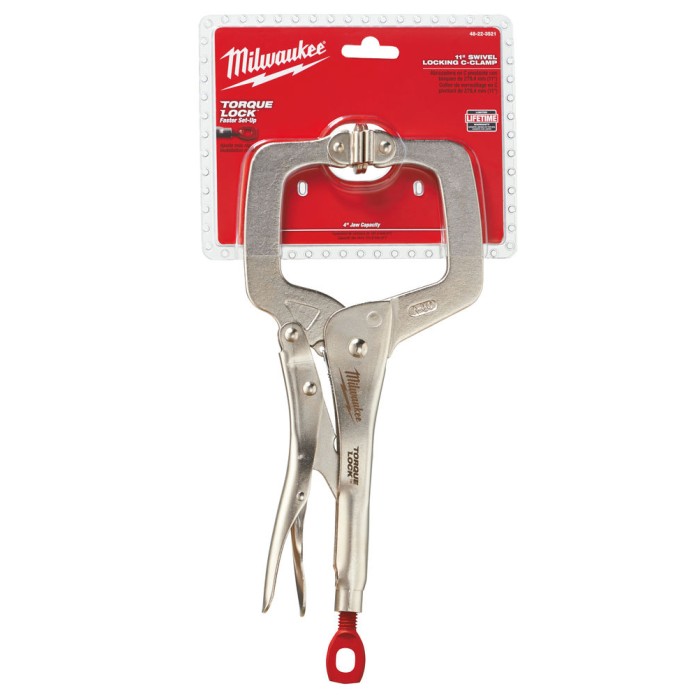Затискач-струбцина тип С Torque Lock MILWAUKEE, 100х100мм (шарнірні губки), 280мм Затискач-струбцина тип С Torque Lock MILWAUKEE, 100х100мм (шарнірні губки), 280мм