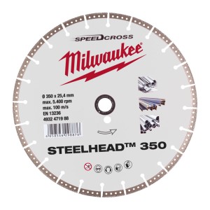 Диск алмазний Speedcross STEELHEAD 350 MILWAUKEE, діаметр 350мм, (метал, нержавійка)