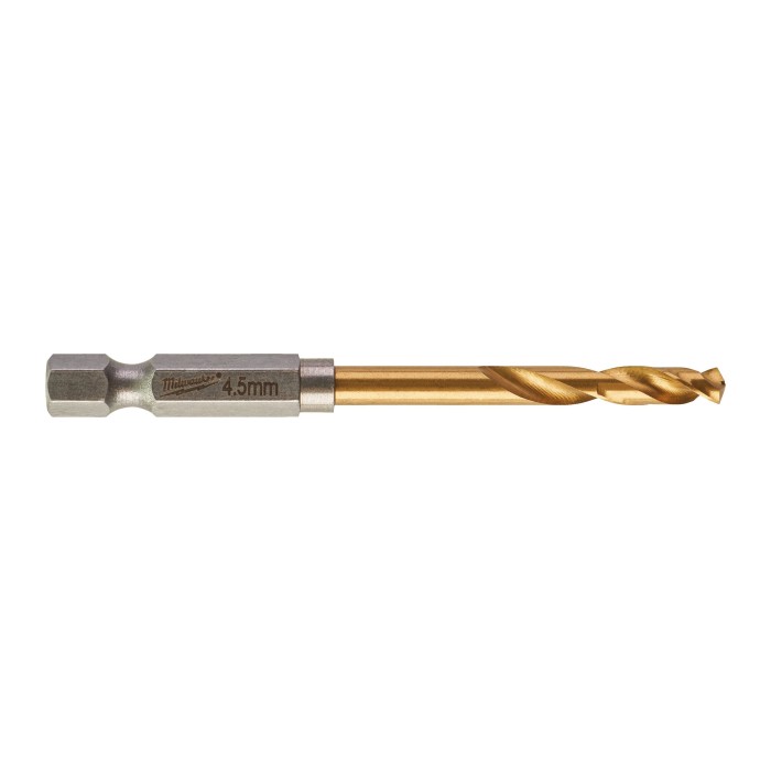 Свердло по металу RedHEX SHOCKWAVE HSS-TiN MILWAUKEE, діаметр 4,5х76х29мм, (10шт), пластикова коробка Свердло по металу RedHEX SHOCKWAVE HSS-TiN MILWAUKEE, діаметр 4,5х76х29мм, (10шт), пластикова коробка