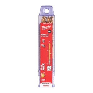 Свердло по металу RedHEX SHOCKWAVE HSS-TiN MILWAUKEE, діаметр 7,0х109х66мм, (5шт), пластикова коробка