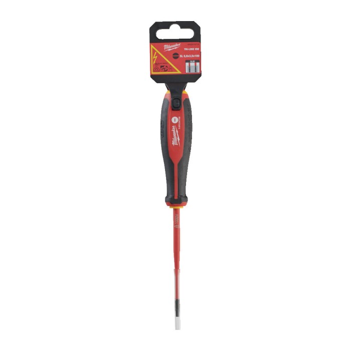 Викрутка з тригранною рукояткою ізольована VDE MILWAUKEE, SL 0,6х3,5х100мм Викрутка з тригранною рукояткою ізольована VDE MILWAUKEE, SL 0,6х3,5х100мм