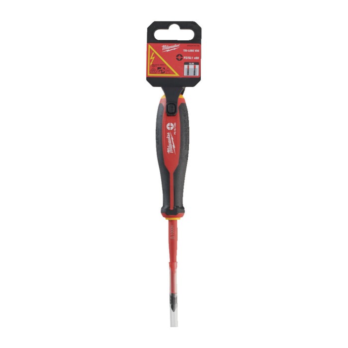 Викрутка з тригранною рукояткою ізольована VDE MILWAUKEE, PZ/SL1х80мм Викрутка з тригранною рукояткою ізольована VDE MILWAUKEE, PZ/SL1х80мм