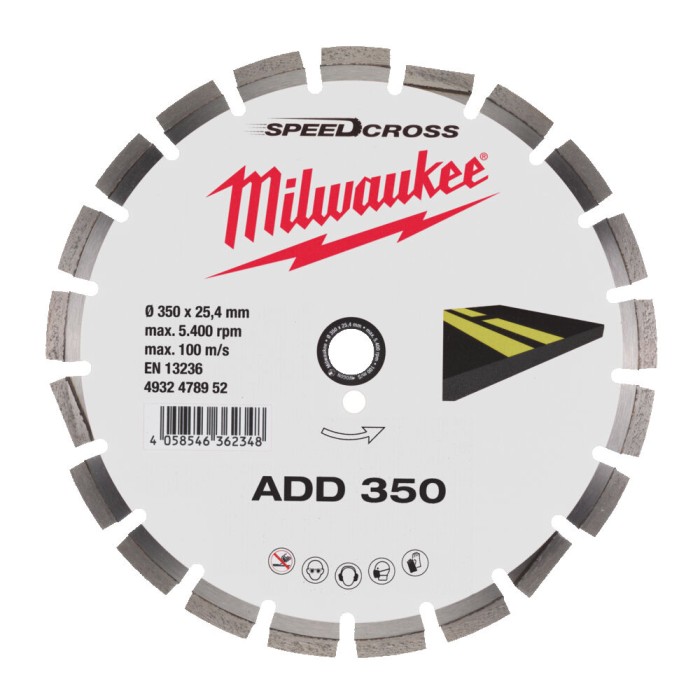 Диск алмазний Speedcross MILWAUKEE ADD 350, діаметр 350мм (асфальт) Диск алмазний Speedcross MILWAUKEE ADD 350, діаметр 350мм (асфальт)