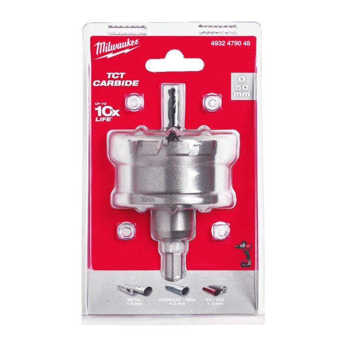 Коронка Holesaw TCT MILWAUKEE, для сталі/нержавіючої сталі, діаметр 50мм Коронка Holesaw TCT MILWAUKEE, для сталі/нержавіючої сталі, діаметр 50мм