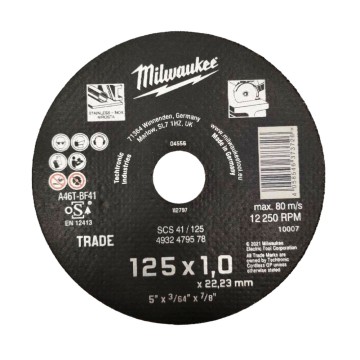Диск відрізний по металу MILWAUKEE Trade, SCS 41/125x1, діаметр 125мм NEW