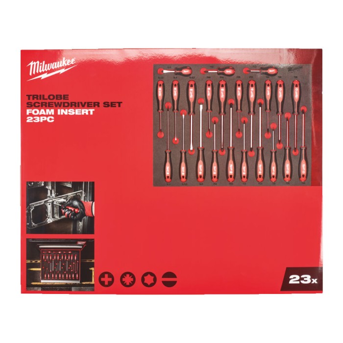 Ложемент з викрутками з триграними рукоятками MILWAUKEE, (23шт) (45х536х417мм) для візків (SL,.5/SL3/SL4/ SL5,5/SL6/ SL6,5/SL8мм Ложемент з викрутками з триграними рукоятками MILWAUKEE, (23шт) (45х536х417мм) для візків (SL,.5/SL3/SL4/ SL5,5/SL6/ SL6,5/SL8мм