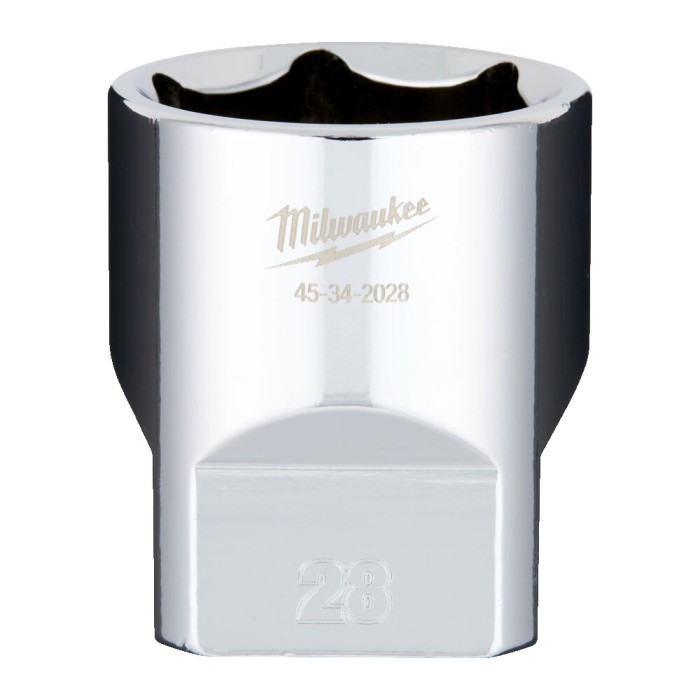 Головка торцева хромована 1/2'' 6гр. MILWAUKEE, 28мм Головка торцева хромована 1/2'' 6гр. MILWAUKEE, 28мм