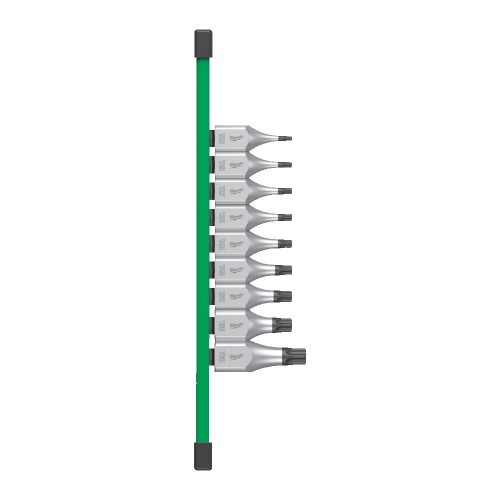 Набір головок торцевих хромованих 1/2'' MILWAUKEE з бітами TORX (Т20-Т60) на планці (9шт)