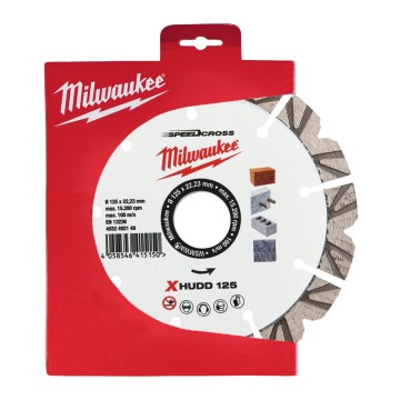 Диск алмазний Speedcross MILWAUKEE XHUDD 125, діаметр 125мм (залізобетон, граніт, цегла)