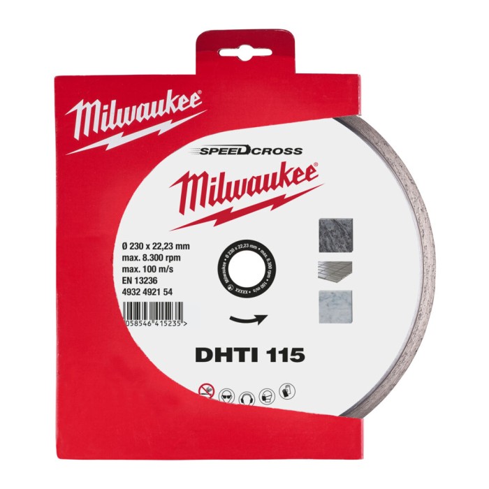 Диск алмазний Speedcross MILWAUKEE DHTI 115, діаметр 115мм (керамічна плитка/чистий різ) Диск алмазний Speedcross MILWAUKEE DHTI 115, діаметр 115мм (керамічна плитка/чистий різ)