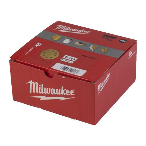 Папір шліфувальний HP MILWAUKEE діаметр 125/8 HL, зерно 180, (50шт)