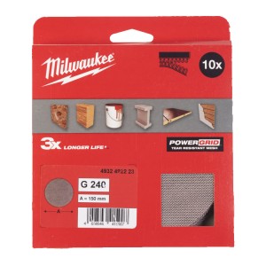 Сітка шліфувальна PG Mesh HL MILWAUKEE, діаметр 150мм, зерно 240, (10шт)