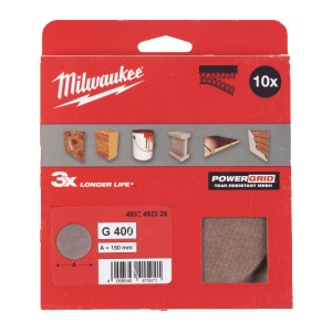 Сітка шліфувальна PG Mesh HL MILWAUKEE, діаметр 150мм, зерно 400, (10шт)