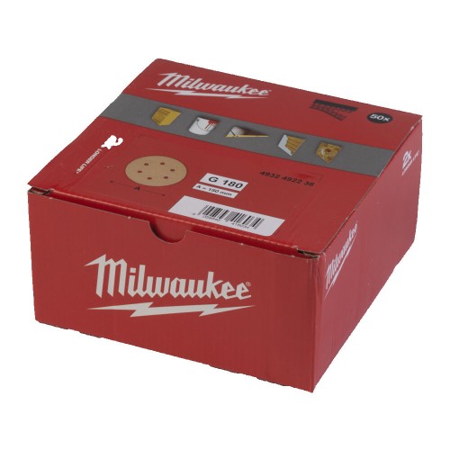 Папір шліфувальний HP MILWAUKEE діаметр 150мм/6 HL, зерно 180, (50шт)