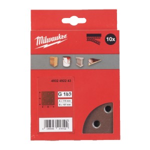 Папір шліфувальний MILWAUKEE, 115x107мм HL, зерно 180, (10шт)
