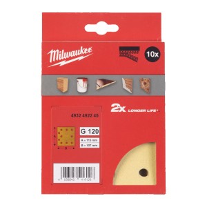 Папір шліфувальний HP MILWAUKEE, 115х107мм HL, зерно 120, (10шт)