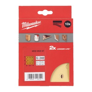 Папір шліфувальний HP MILWAUKEE, 115х107мм HL, зерно 240, (10шт)