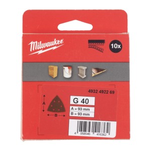 Папір шліфувальний MILWAUKEE, 93х93х93мм HL, зерно 60, (10шт)