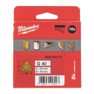 Папір шліфувальний HP MILWAUKEE, 93х93х93мм HL, зерно 40, (10шт)