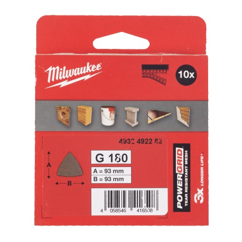 Сітка шліфувальна PG Mesh HL MILWAUKEE, 93х93х93мм, зерно 240, (10шт)