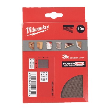 Набір сіток шліфувальних PG Mesh HL MILWAUKEE, 115х107мм, (10шт)