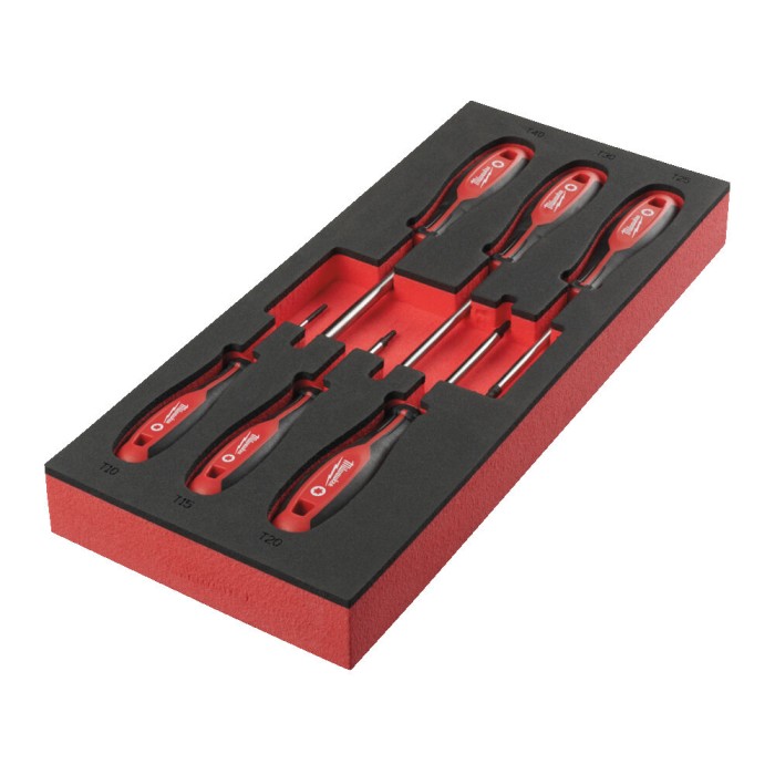 Ложемент з викрутками MILWAUKEE з тригранною рукояткою, TORX (6шт) (45х175,8х417мм) для візків Ложемент з викрутками MILWAUKEE з тригранною рукояткою, TORX (6шт) (45х175,8х417мм) для візків
