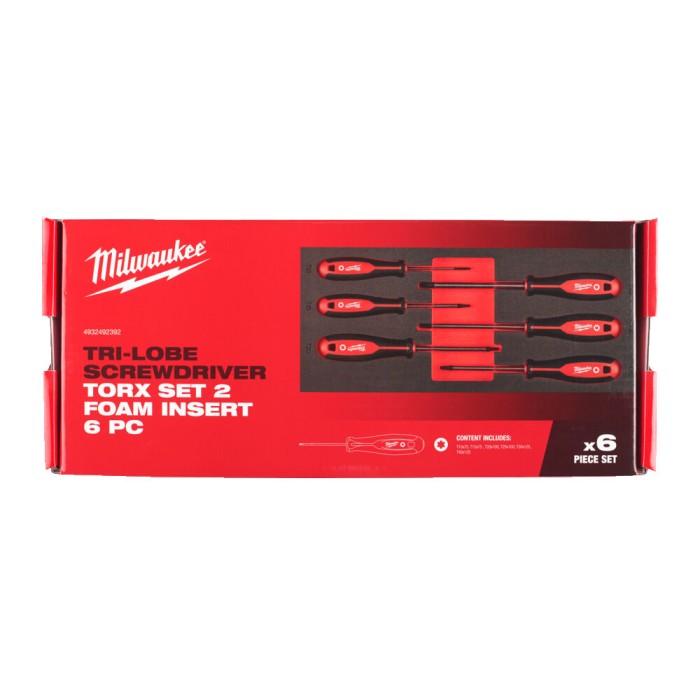 Ложемент з викрутками MILWAUKEE з тригранною рукояткою, TORX (6шт) (45х175,8х417мм) для візків Ложемент з викрутками MILWAUKEE з тригранною рукояткою, TORX (6шт) (45х175,8х417мм) для візків