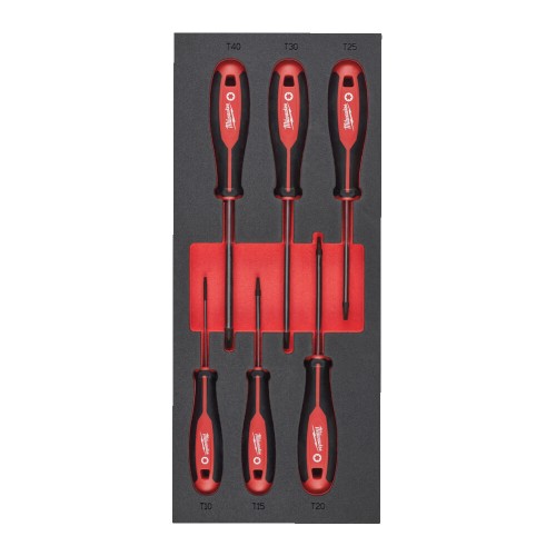 Ложемент з викрутками MILWAUKEE з тригранною рукояткою, TORX (6шт) (45х175,8х417мм) для візків