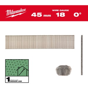 Цвяхи оцинковані вкриті смолою з Т-образною головкою MILWAUKEE, 18G/0 градусів/45мм, (5000шт)