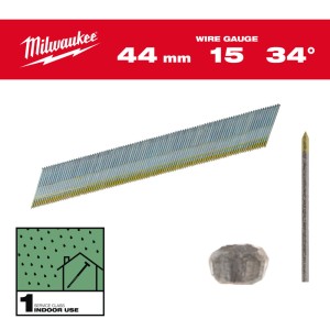 Цвяхи оцинковані з D-образною головкою MILWAUKEE, 15G/34 градуси/44мм, (2500шт)