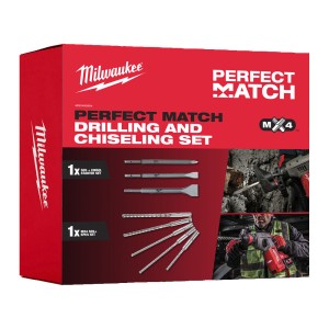 Набір бурів SDS-PLUS MX4 та долот MILWAUKEE, (діаметр 5/6/8/10мм) (7шт)
