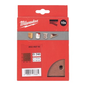 Папір шліфувальний MILWAUKEE, 115x107мм HL, зерно 240, (10шт)