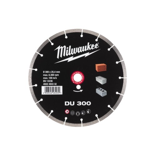 Диск алмазный MILWAUKEE DU 300, діаметр 300мм (цегла, бетон, шлакоблок)