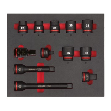 Ложемент з головками ShW 3/4'' STD MILWAUKEE, (12шт) (45х536х417мм) для візків