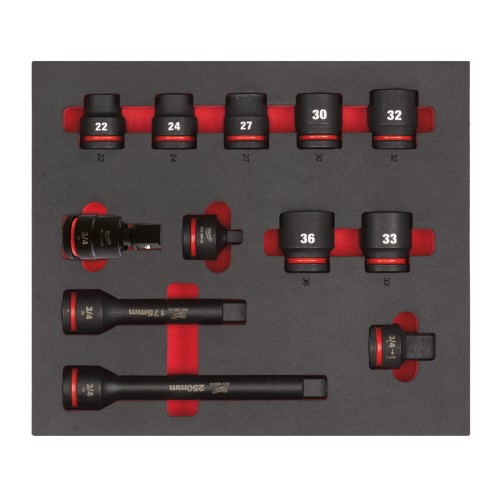 Ложемент з головками ShW 3/4'' STD MILWAUKEE, (12шт) (45х536х417мм) для візків