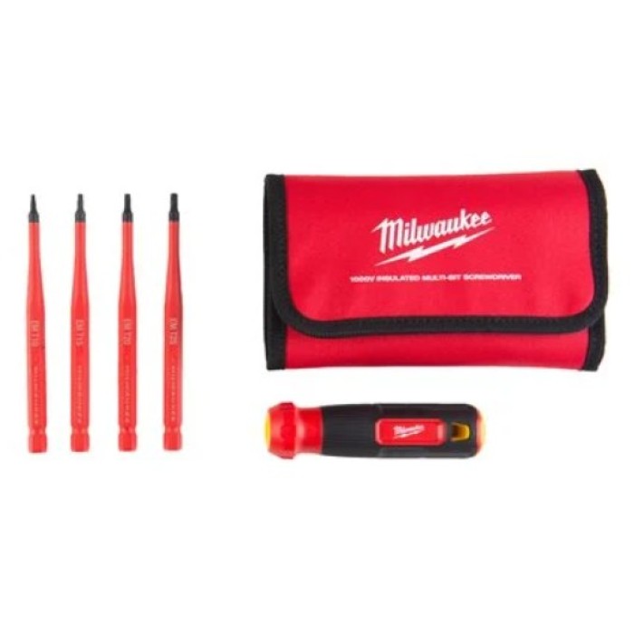 Набір викруток прецезійних ізольованих VDE MILWAUKEE 4-в-1 (рукоять VDE + 4 біти TORX VDE, текстильний чохол) Набір викруток прецезійних ізольованих VDE MILWAUKEE 4-в-1 (рукоять VDE + 4 біти TORX VDE, текстильний чохол)
