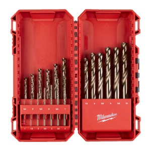 Набір свердел по металу кобальтовых HSS-Co PACKOUT MILWAUKEE, DIN338, (діаметри 1/1,5/2/2,5/3/3,5/4/4,5/5/5,5/6/6,5/7/7,5/8/8,5/