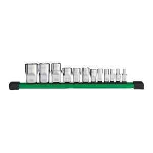Набір головох хромованих метричних 1/4'', 3/8'', 1/2'' TORX Е-стандарт MILWAUKEE на планці (13шт)